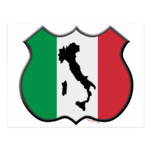 Italien-Schild-Karten-Postkarte