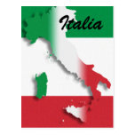 Italienische Flaggen-Postkarte Italiens