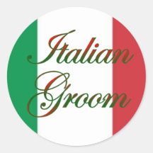 italienischer Bräutigam Runder Sticker