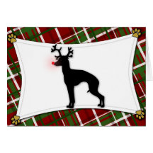 Italienischer Windhund-Ren-Weihnachtskarte