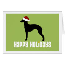 Italienischer Windhund-Weihnachtsmannmütze karten