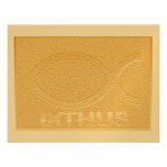 IXTHUS christliches Fisch-Symbol - Gold Individuelle Ankündigung