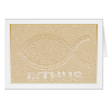 IXTHUS christliches Fisch-Symbol - Gold Karten