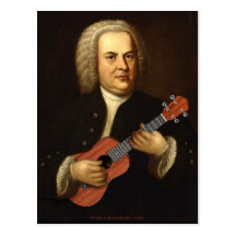 J.S. Bach auf Uke Postkarte