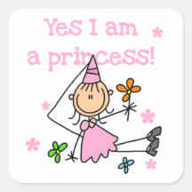 Ja bin ich eine Prinzessin Quadratsticker