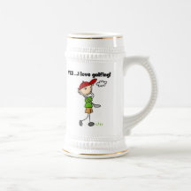 Ja ich Liebe-Golf spielen Tee Haferl