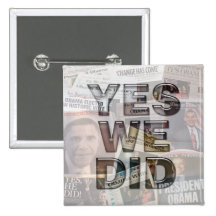 Ja taten wir Obama-Schlagzeilen-Knopf Button