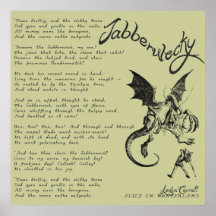 Jabberwocky Gedicht Plakatdruck