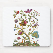 Jacobean Crewel-Stickerei-Baum des Lebens Mauspads