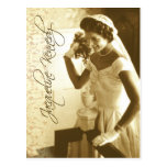 Jacqueline Kennedy, das ihren Hochzeitsblumenstrau Postkarte