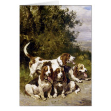 Jagd-Hunde - Vintage Hundekunst durch de Penne Karten