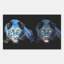 Jaguar - schwarzer Panther-Rechteck-Aufkleber