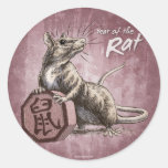 Jahr des Ratten-Aufklebers - roter Hintergrund