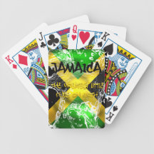 Jamaika. Bestster kleiner Platz auf Erdkarten Poker Karten