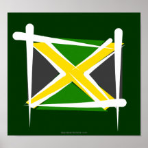 Jamaika-Bürsten-Flagge Plakatdruck