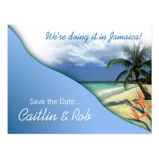 Jamaika Save the Date (karibischer Himmel) Postkarte