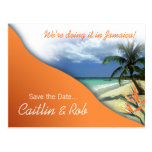 Jamaika Save the Date (Papayaorange) Postkarten