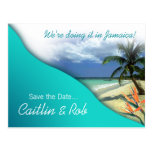 Jamaika Save the Date (Smaragdwasser) Postkarte