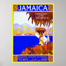 Jamaika ~ Vintages Reise-Segeltuch Plakatdruck