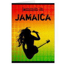 Jammin in der Jamaika-Reggae Rasta Gruß-Karte