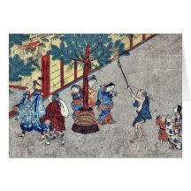 Januar durch Hanabusa, Itcho Ukiyoe Karten