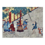 Januar durch Hanabusa, Itcho Ukiyoe Postkarte