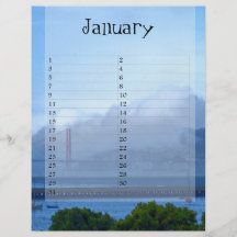 Januar-Kalender Bedruckte Flyer