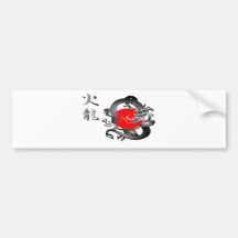 Japan-Flaggen-Feuer-Drache-Autoaufkleber