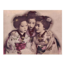 Japanische Geishamädchen, 1900 Postkarten