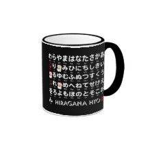 Japanische Hiragana- u. Katakanatabelle (Alphabet) Kaffee Tasse