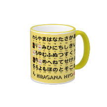 Japanische Hiragana- u. Katakanatabelle (Alphabet) Tassen