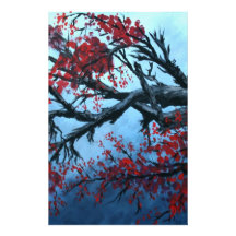 japanische Kirschblüten-Blumenbaum-Orientale-Kunst Druckpapiere