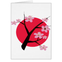 Japanische Kirschblüten-Tätowierung Grußkarten