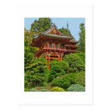 Japanische Pagodenfoto-Malereipostkarte