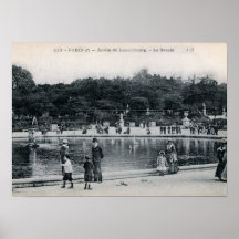 Jardin DU Luxemburg, Paris, Frankreich Vintag Plakat