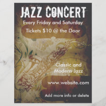Jazz-Konzertsaxophone-Flyer