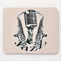 Jazz ~ Saxophon-Saxophon-Mikrofon-Musik Mauspads