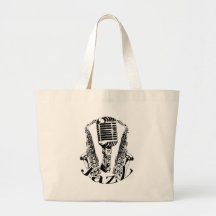 Jazz ~ Saxophon-Saxophon-Mikrofon-Musik Einkaufstasche