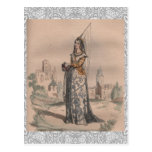 Jeanne d'Arc mittelalterliche französische Mode-Ko Postkarte