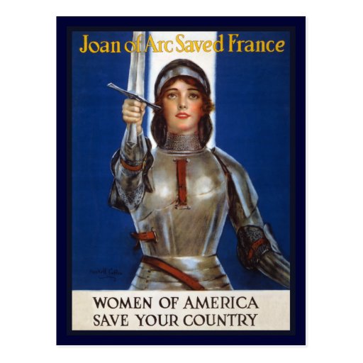 Jeanne d'Arc, retten Ihr Land Postkarte