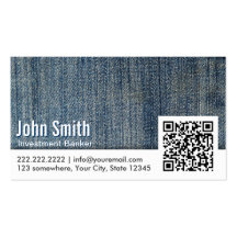 Jeans QR Code Investment Banker Business Card
