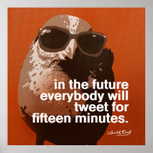 Jeder tweetet Warhol Satiren-Orangen-Plakat