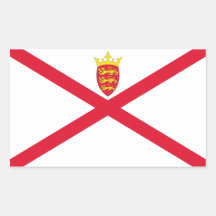 Jersey-Flagge. Großbritannien, britische Krone Rechteckige Aufkleber