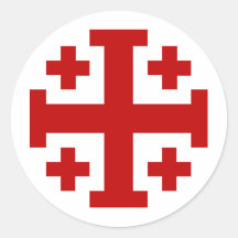 Jerusalem-Kreuz Runde Sticker