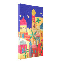Jerusalem-Stadt-bunte Kunst Leinwand Druck