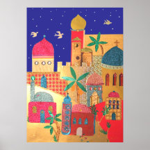 Jerusalem-Stadt-bunte Kunst Posterdrucke