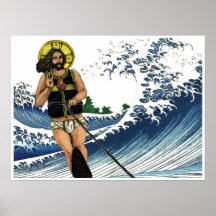 Jesus auf dem Wasser (Sport) Plakate