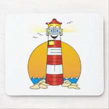 Jesus-Cartoon-Leuchtturm Mauspads