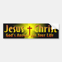 Jesus Christus: Die Antwort des Gottes Auto Aufkleber
