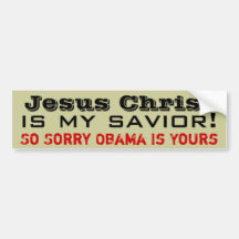 Jesus Christus ist mein Retter: So trauriger Obama Autosticker